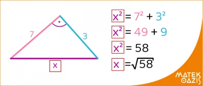 Derékszögű háromszög átfogójának kiszámítása